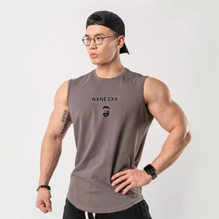 男生背心 無袖上衣 夏季 肌肉健身速幹背心ins2024器械訓練籃球兄弟運動潮牌無袖t恤男新款推薦