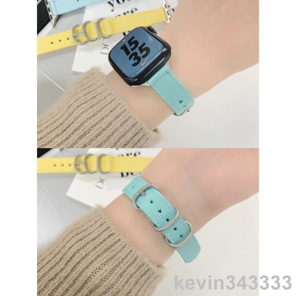 台灣出貨 小清新帆布錶帶 適用於 Apple Watch S8/Ultra/7/6/se2/4 蘋果智能手錶配件