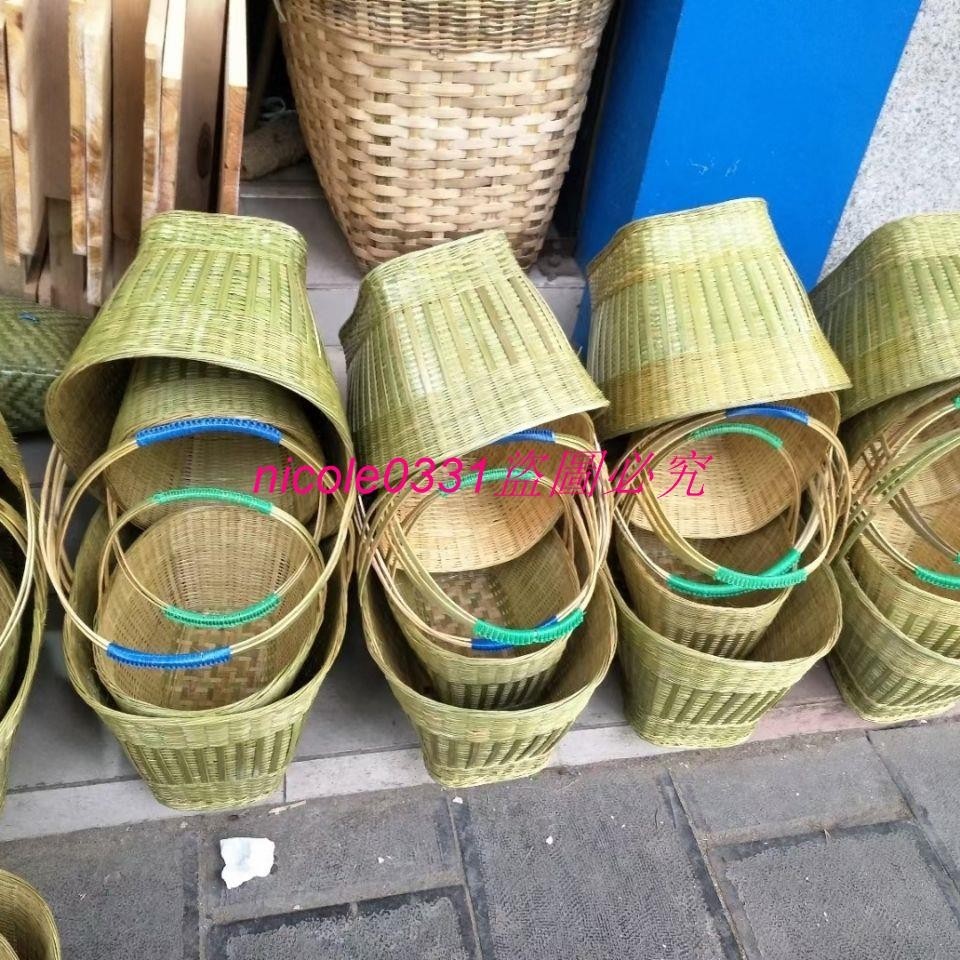 手工制作竹籃子竹編織手提雞蛋籃水果收納竹筐竹編家用菜籃竹籃子