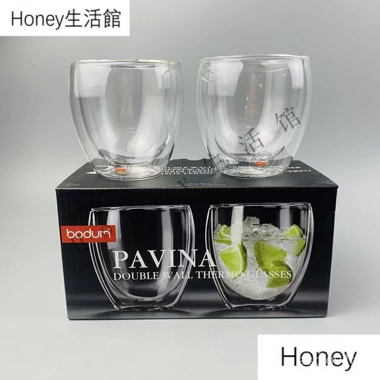 【新款特賣】Bodum PAVINA 250ml/350ml/450ml 雙層玻璃杯 一組兩入原廠蛋杯/真空保溫杯 WA