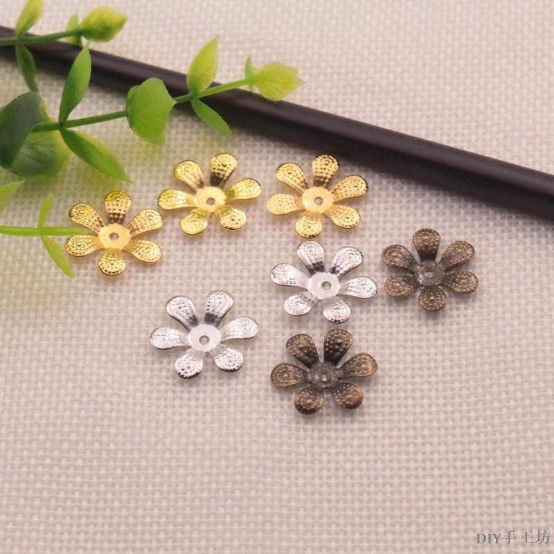 16mm金屬花片 發簪珠托 DIY飾品配件 【100片】手工cos漢服材料鐵片 托底 DIY手工坊