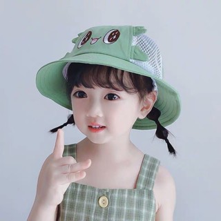 兒童太陽帽兒童帽子夏天防曬遮陽漁夫帽1-6歲男女寶寶網眼盆帽可愛太陽帽3