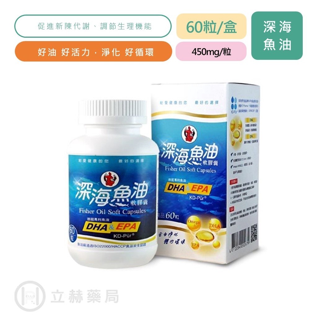 漁人牌 深海魚油軟膠囊 60粒/盒  450mg/粒  深海魚油 Omega-3 專利魚油 rTG-Form  立赫藥局