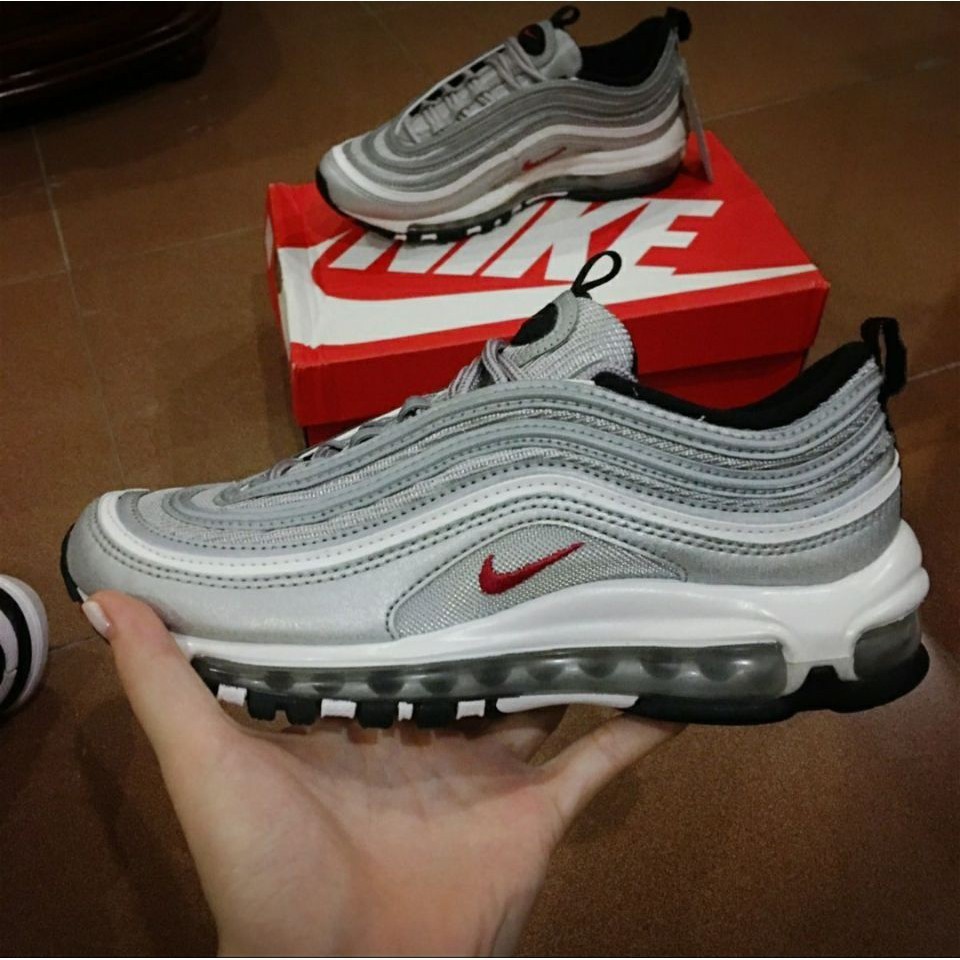 免運 NIKE AIR MAX 97 OG QS 銀彈 銀色 反光 經典 紅勾884421-001