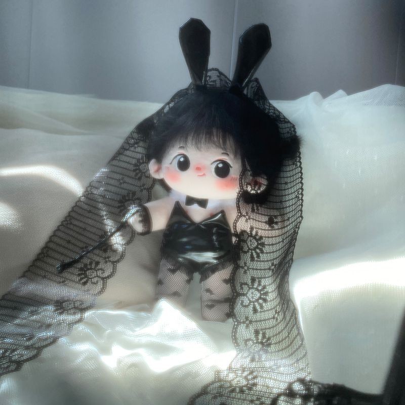 兔女郎娃衣五件套15 20 40cm棉花娃娃衣兔耳朵皮鞭絲襪毛絨情趣衣