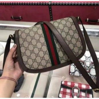 幸運星二手 精品 GUCCI(古馳) ‎601044 Ophidia GG small 肩背/斜背包 防水布馬鞍包