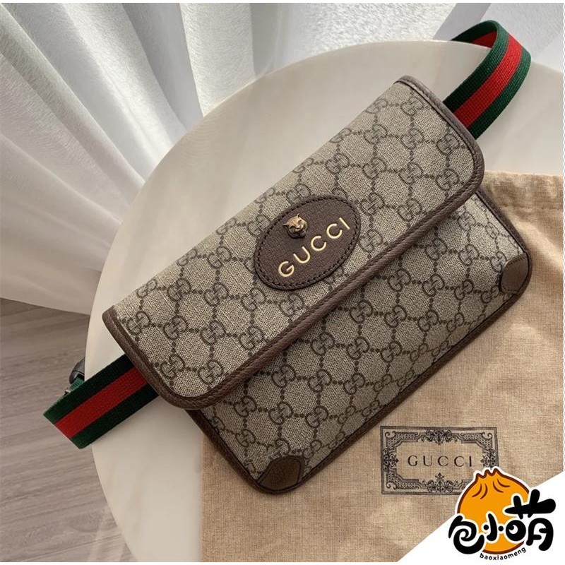 二手GUCCI Supreme GG belt bag 咖色斜背/腰包