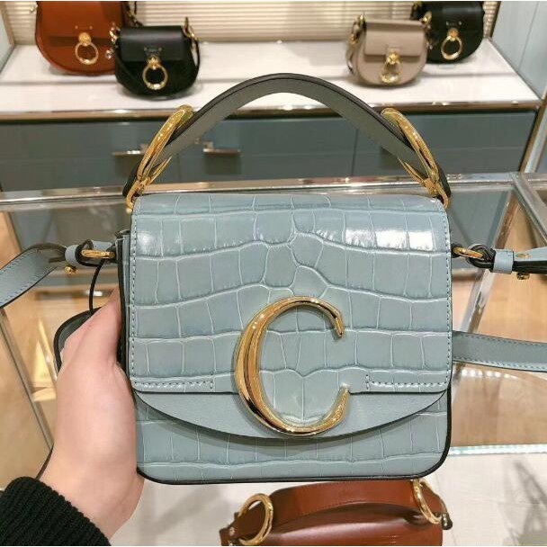 幸運星 精品 Chloe 蔻依 C MINI SAC CHLOÉ C C字包 鱷魚壓紋小牛皮 肩背包 斜背包 現貨