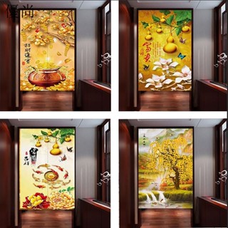 【優尚】🌈優質品質下單附桿客製尺寸定製佈藝風水門簾福祿開運招財樹厠所半簾傢用客廳玄關臥室隔斷簾