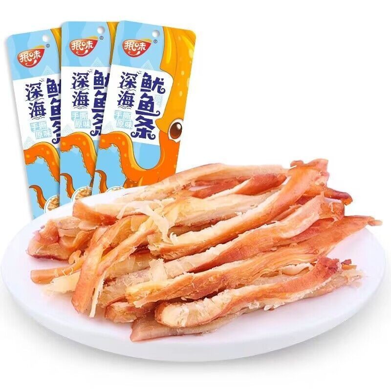 ✅零食屋✅ 深海魷魚幹 親嘴手撕蟹柳棒扇貝魚豆腐油爆蝦尾魚乾 泡麵搭檔伴侶 小螃蟹 麻辣蝦尾 網紅素食小零嘴 小吃麻辣