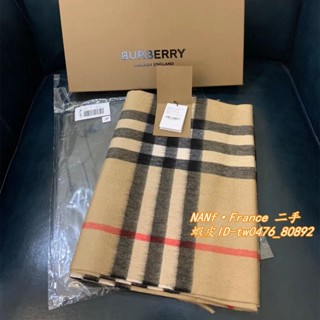 精品二手 Burberry 博伯利 經典格紋喀什米爾 格紋 羊絨圍巾 圍脖 80181731 爆款/百搭圍巾 進