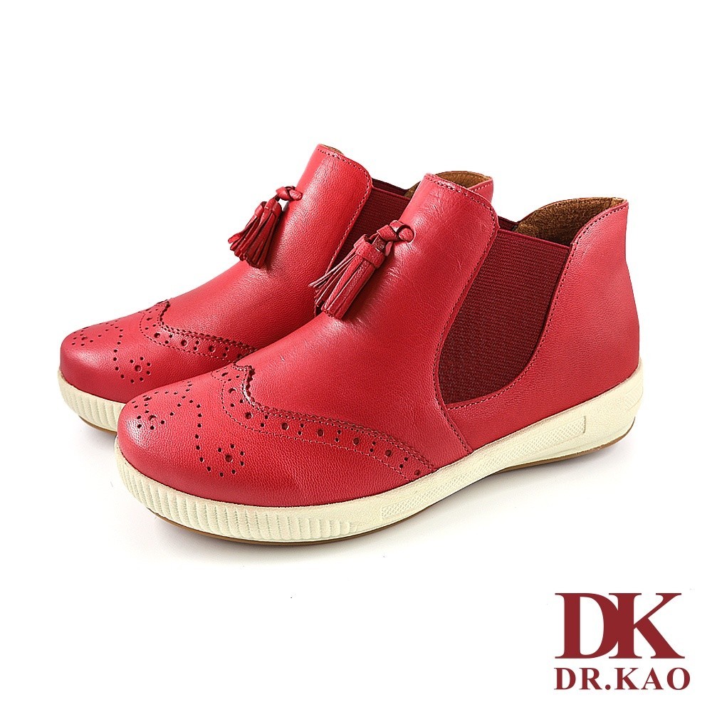 【DK 高博士】簡約小流蘇羊皮空氣女鞋 87-0897-00 紅色【女鞋/休閒鞋/女休閒鞋】