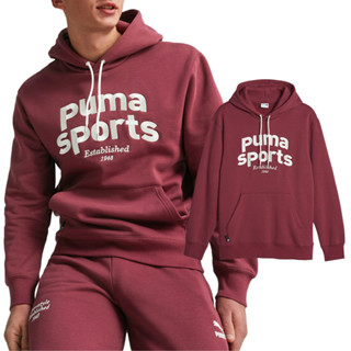 Puma 流行系列 男款 酒紅色 休閒 刺繡 上衣 帽T 長袖 62520622