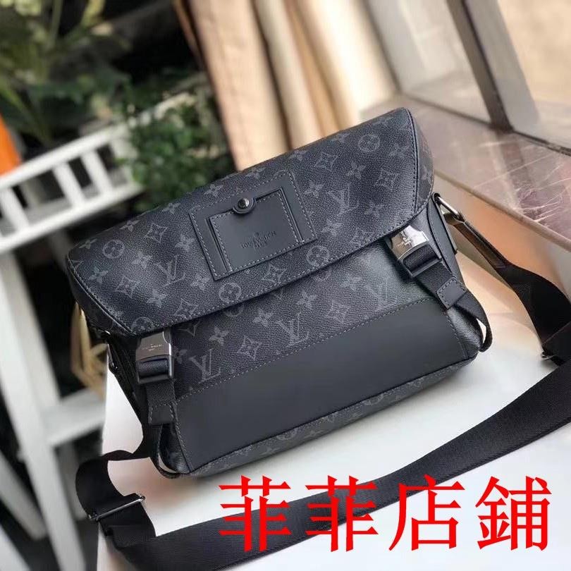 菲菲二手//LV Monogram M40511 男包 路易威登 郵差包 翻蓋雙釦 商務頭層牛皮PVC 電腦包 斜-