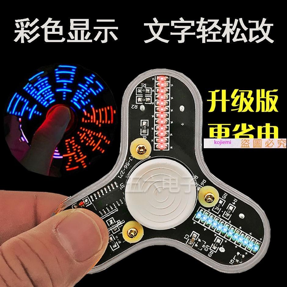 ❤特賣DIY五金LED指尖陀螺套件三葉手指陀螺套件閃字顯示屏套件DIY散件❤