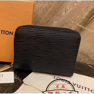 二手 Louis Vuitton LV M60152 黑色 EPI 水波紋 拉鍊零錢包 現貨