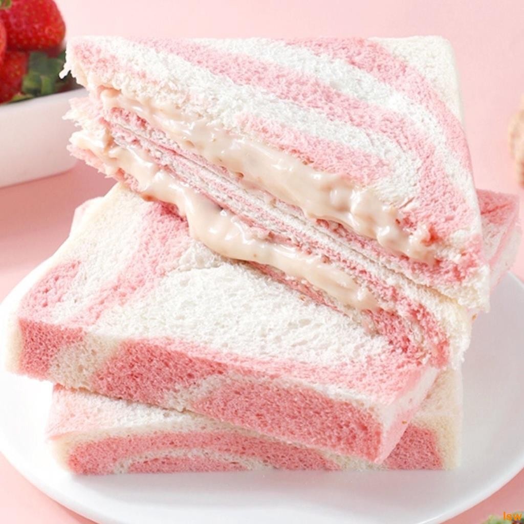 【台灣✨有貨】真草莓無邊吐司麵包 468g 營養早餐三明 治夾心 糕點獨立小包