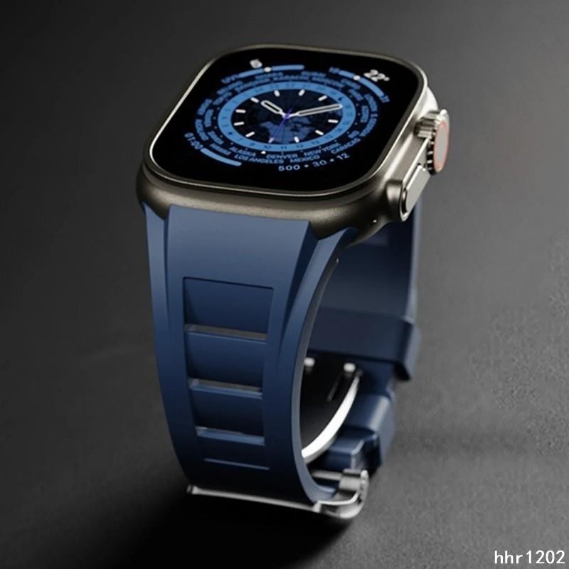 【錶帶】Apple Watch錶帶 理查德運動風格 iWatch S9 8 7 6 5 SE橡膠錶帶 蘋果手錶錶帶44