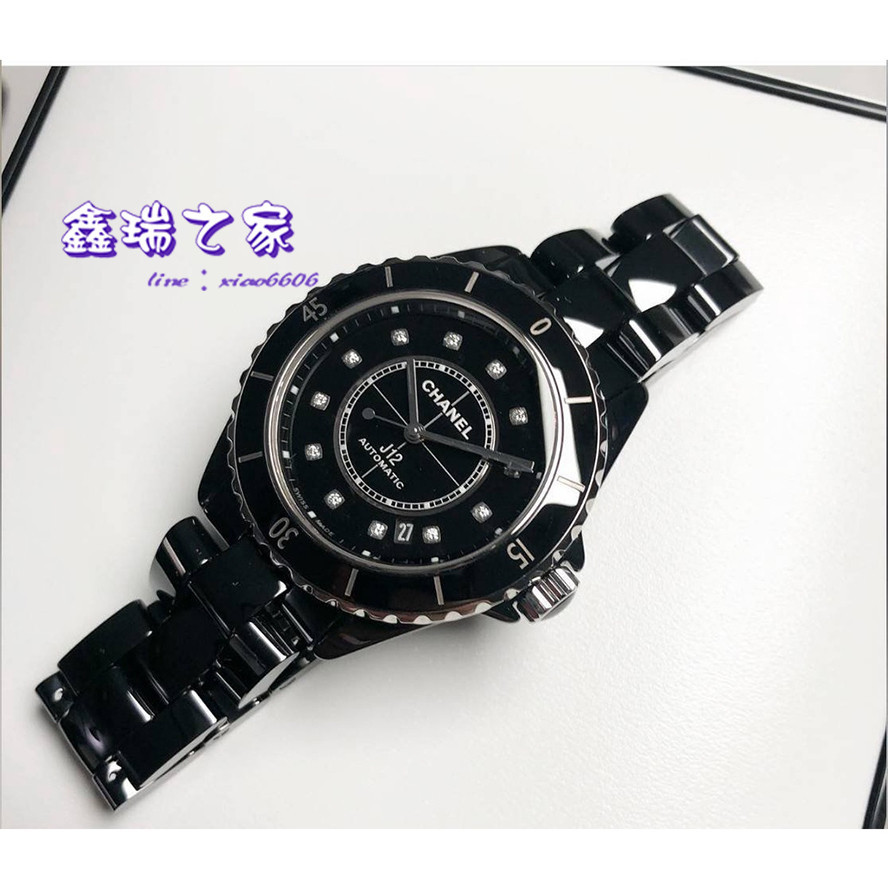 CHANEL 香奈兒 J12 H5702 38MM 黑陶瓷 透背 自動機芯 鑽石時標 h5700 h5705