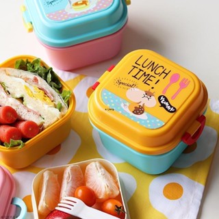 【精選】健康塑料雙層午餐盒卡通兒童便當盒食品容器