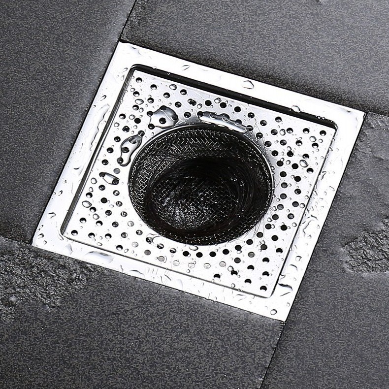 8cm 方形家用不銹鋼水槽過濾器 / 泳池浴缸浴室下水道地漏 / 廚房防堵塞渣過濾器配件
