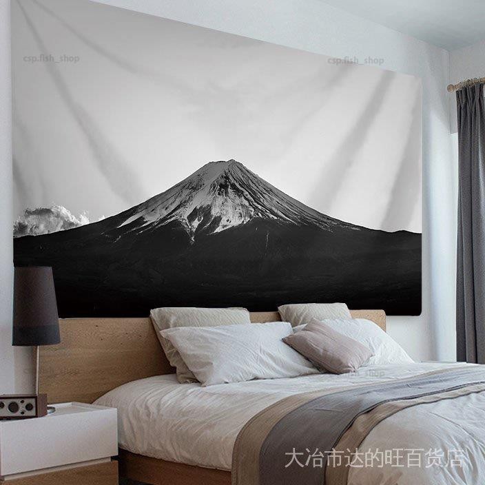 【優選】ins北歐風簡約富士山掛布牆面裝飾超大背景布 客廳沙發臥室壁掛毯 床頭掛布 日式掛布