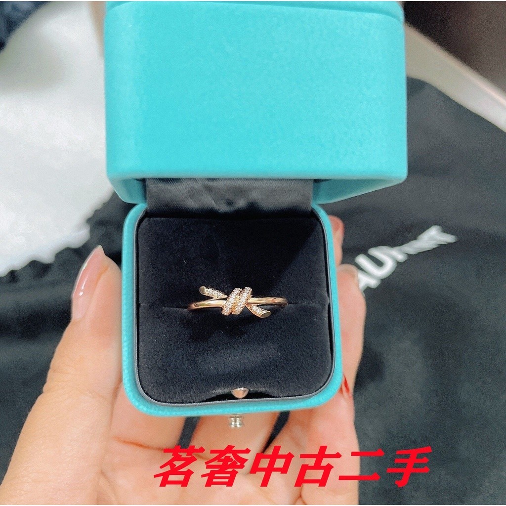 Tiffany 蒂芙尼 knot系列 玫瑰金 鑲鑽 戒指 鑽戒 女生戒指