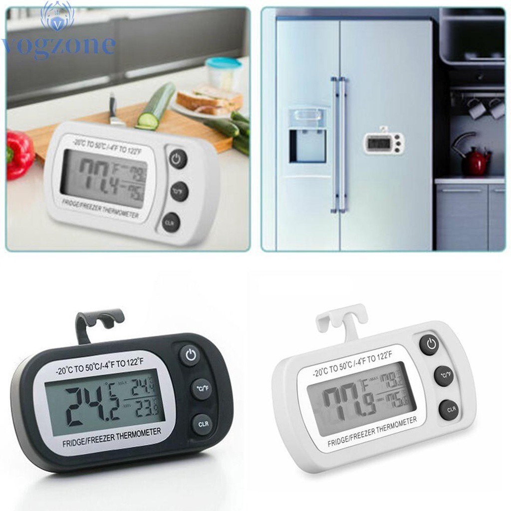丸子精選Waterproof Large Screen Digital Refrigerator Thermometer