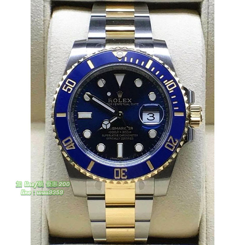 Rolex 勞力士 Submariner 116613LB 潛航者 半金 陶瓷框 藍水鬼 自動上鍊潛水