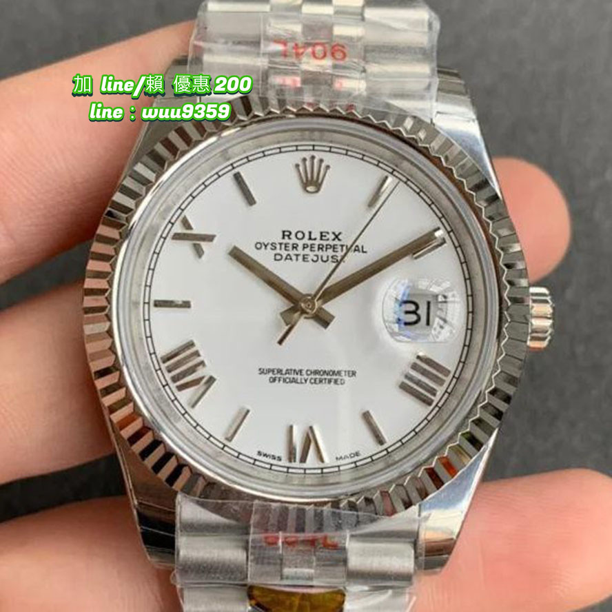 Rolex 勞力士 日誌型系列m126334-0014白面羅馬刻度自動機械3235機芯904L蠔式鋼男錶41mm