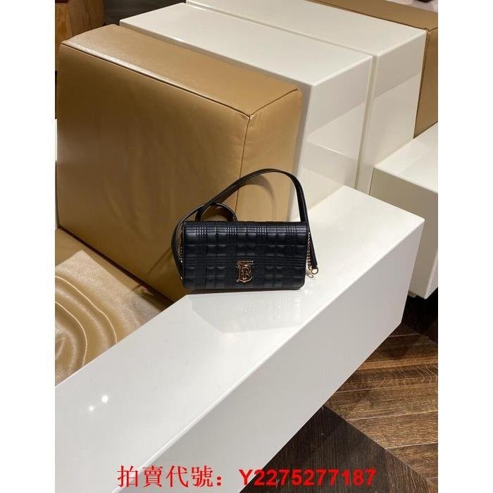 正版正品 （98成新）Burberry LauraLola – 绗缝羔羊皮钱夹 附可拆式背带 单肩包 80519961