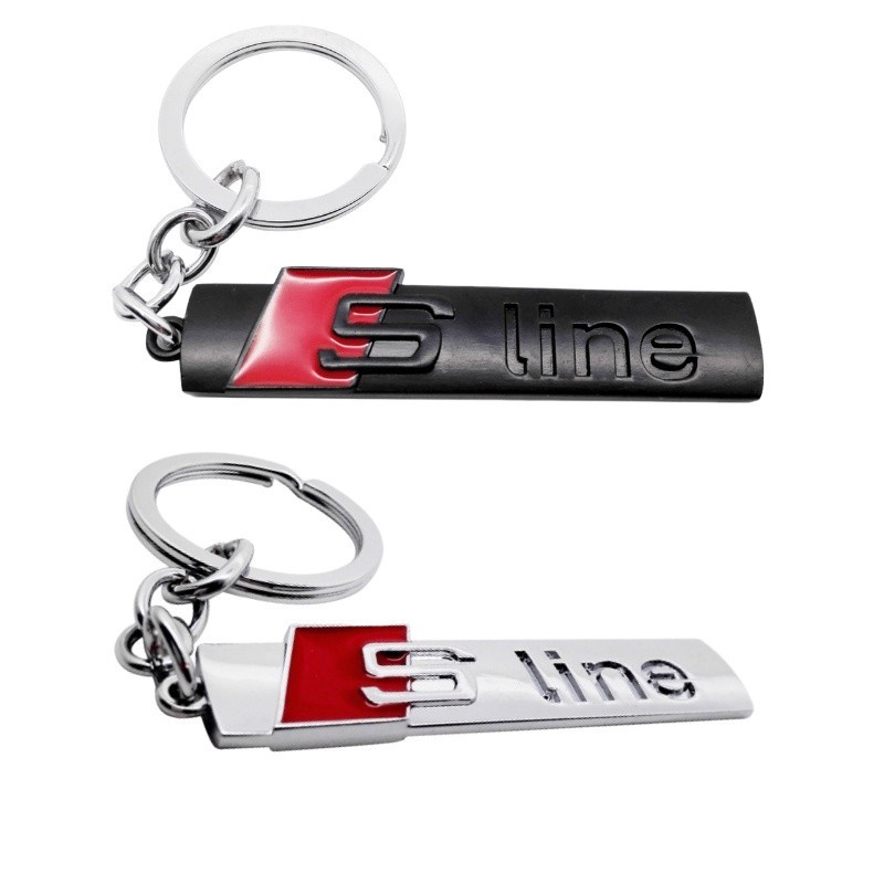 汽車鑰匙扣環適用於奧迪 S Line 標誌 A3 A4 A5 A6 A7 A8 S3 S4 S5 S6 S7 S8 RS