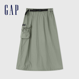 Gap 女裝 A字鬆緊長裙-綠色(466101)