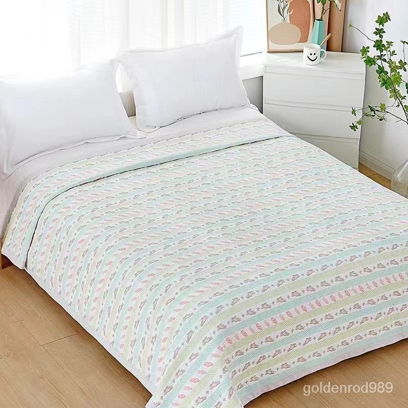 六層純棉紗布a類床蓋四季通用全棉母嬰級可機洗床單三件組軟涼蓆