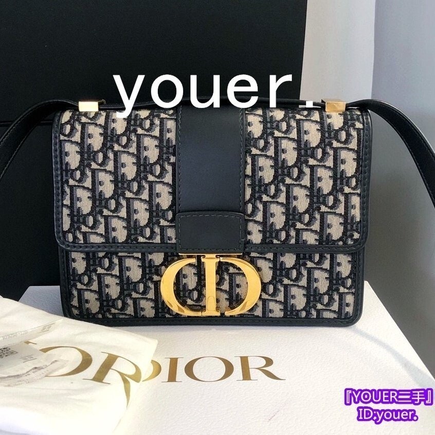 精品二手 Dior 迪奧 30 Montaigne 經典老花帆布 CD釦 蒙田包 斜背包 肩背包
