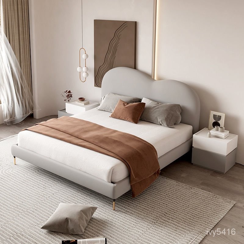 床架✨ 日式床 雲朵軟包床 大床 法式床架 婚床 高床 奶油床 多功能床 雙人床 輕奢床 小戶型床 單人床 軟包床