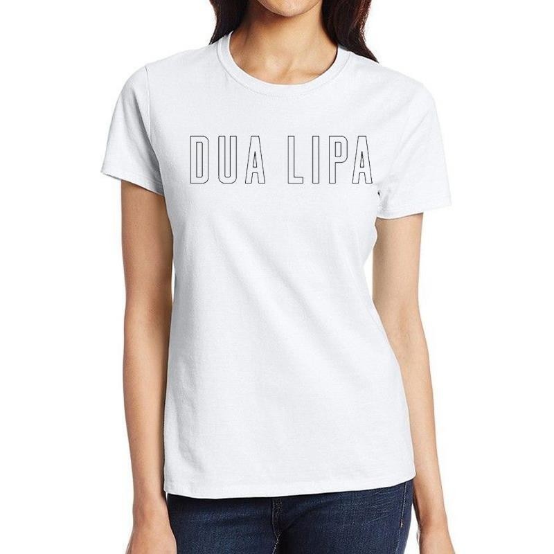英國歌手杜阿利帕T恤白色女式時尚春夏短袖衣服 Dua Lipa t-shirt