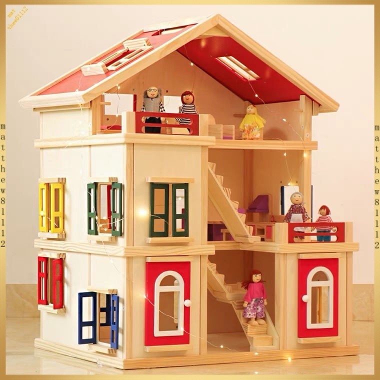 【免運】女孩diy小屋別墅公主房子玩具拼裝兒童木制過家家益智大號娃娃屋【可貨到付款】