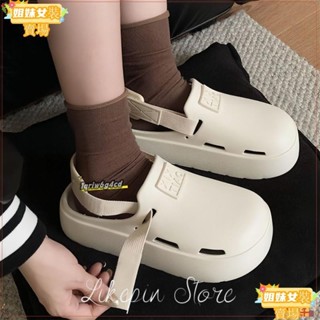 💕臺灣熱銷💕4C簡約素色情侶洞洞鞋 防水防滑涼拖鞋 女性涼鞋 男性涼拖鞋 厚底鬆糕鞋 踩屎感半包拖鞋 鬆糕鞋sige