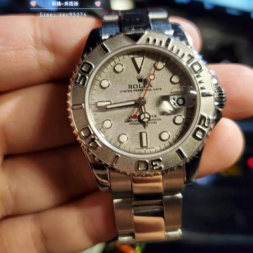 勞力士 168622 鉑金面盤 Rolex Yacht-master 遊艇鉑金圈 紅色秒針腕錶