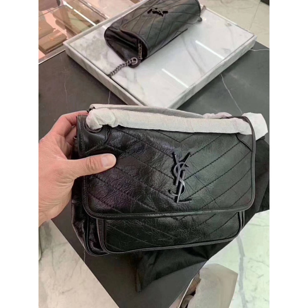 Saint Laurent 小牛皮 NIKI MEDIUM 黑色YSL 復古 牛皮 鍊包 肩背包 498894