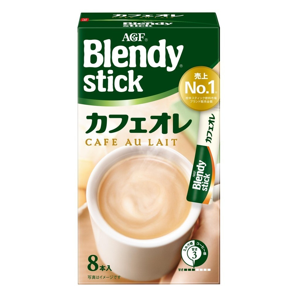 直接從日本 AGF Blendy Stick Cafe Au Lait 8 瓶 ×6 盒 【 棒狀咖啡 】 【 粉末 】