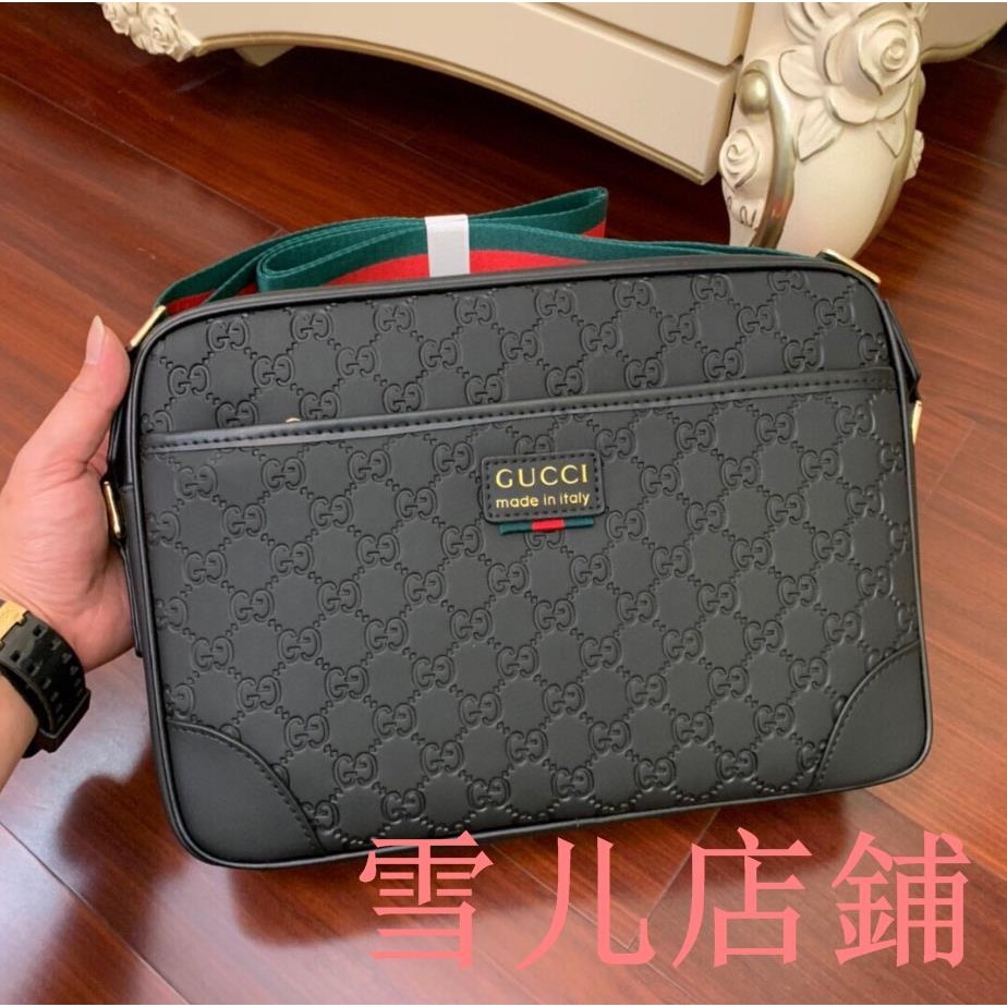 雪儿二手/GUCCI/古馳男士側背包 單肩包 斜背包 郵差包 單肩斜挎包 側背包 男生包包肩背包斜背包8999999