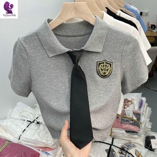 夏季新款 兒童短袖 女童夏季polo領衫短袖新款獨特別致上衣t恤小女孩韓系帶領潮T