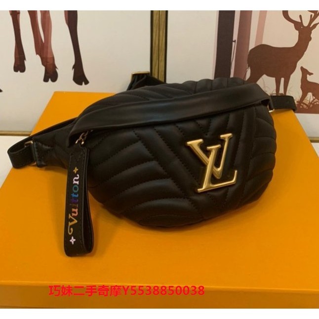 二手精品 Louis Vuitton LV女包 New Wave腰包 復古金色絎縫小牛皮腰包 胸包 M53750