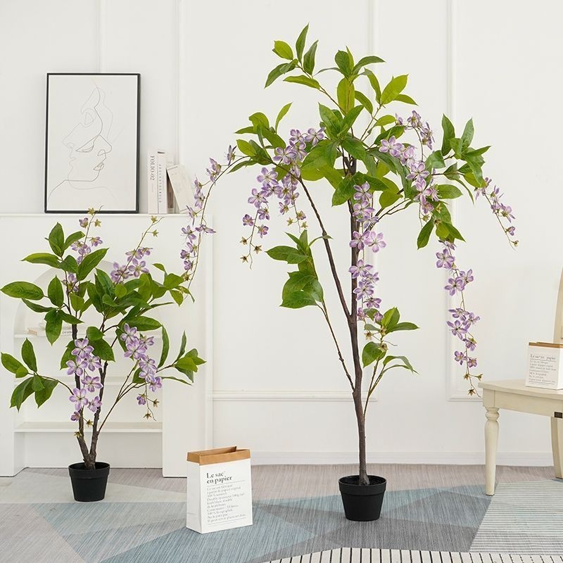 北歐風仿真綠植盆栽仿真樹茉莉花樹室內客廳裝飾擺件大型植物假樹