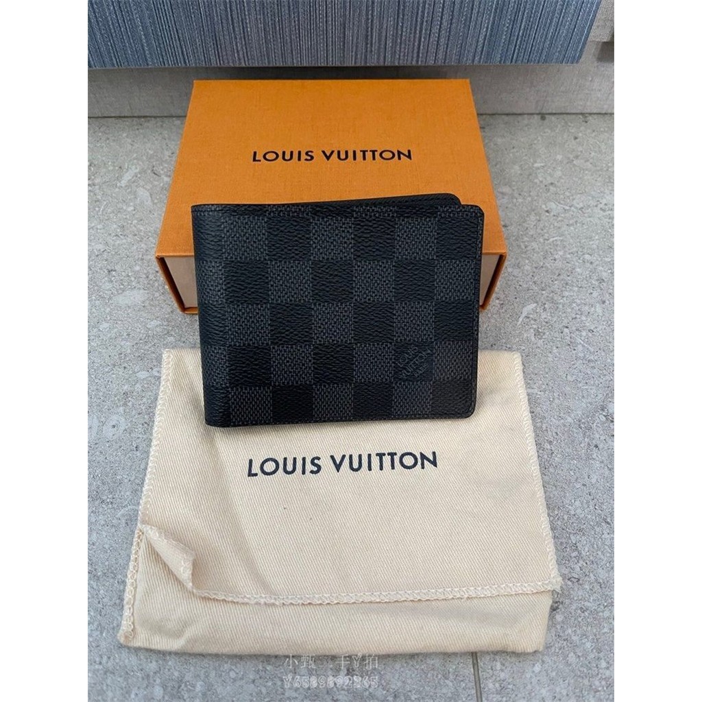 二手精品 LV Slender N63261黑灰 棋盤格 短夾 男夾 相片夾層 現貨