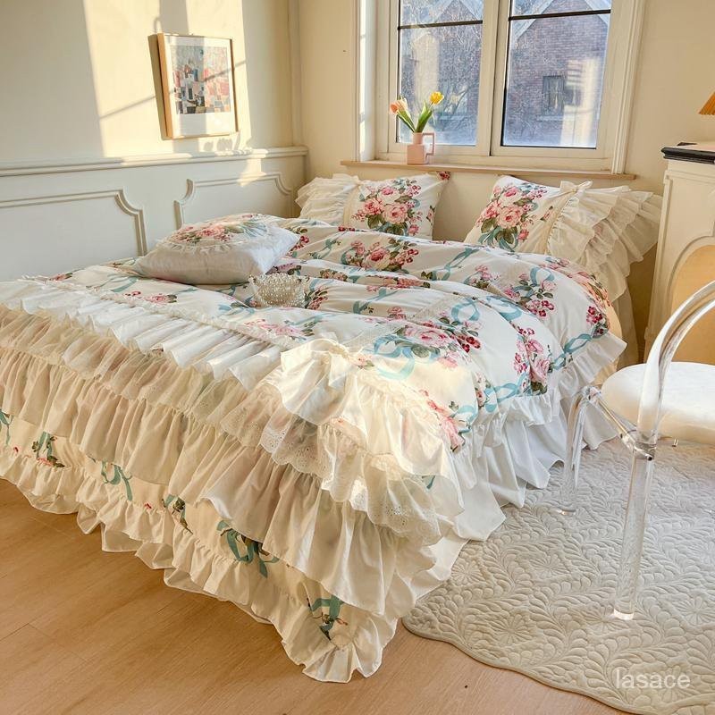 韓國公主風床裙 法式床單 床單 床包組 雙人床包 床單雙人 純棉床包 床包四件組 床組 床套 床裙 天絲床單 天絲床包組