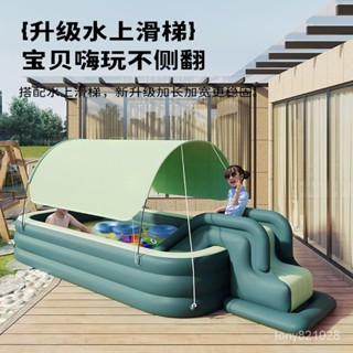 💕免運+免費開發票💕【遮陽防曬】大型充氣傢用遊泳池加厚泳池兒童戶外玩具池寶寶浴池可貨到付款