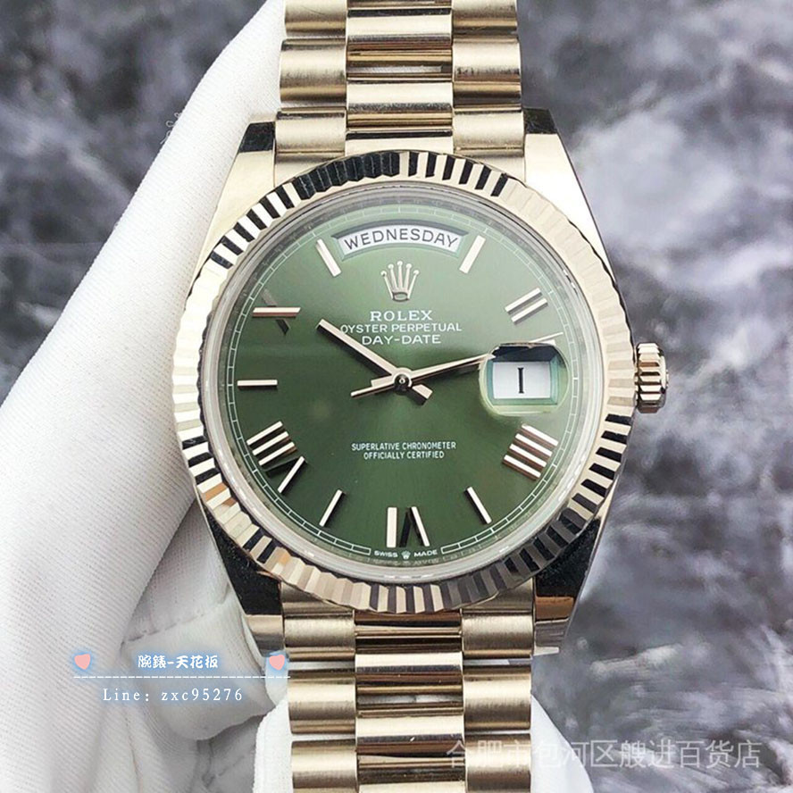 Rolex 勞力士星期日曆型系列228239橄欖綠腕錶盤自動機械男表羅馬刻度 潮流 時尚 休閒 商務 經典 手腕錶